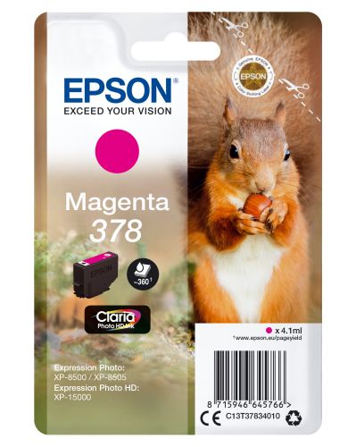 EPSON Singlepack Magenta 378 Claria Photo HD Ink , Epson , EPSC13T37834010 , 8715946645766